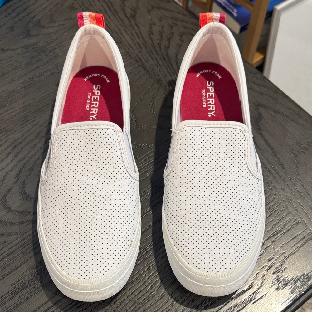 Sperry White Slip-On Sneakers